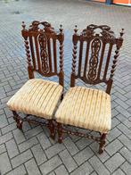Te Koop : Antieke Stoelen 2 Stuks Hout Eiken Stoel Export, Ophalen