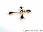 15527 18kt Franklin Mint Igor Carl Faberge Midnight Cross, Sieraden, Tassen en Uiterlijk, Blauw, Ophalen of Verzenden, Zo goed als nieuw