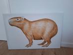 Capybara canvas 90x60 cm, Ophalen, 75 cm of meer