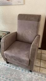 2x Taupe Haveco Microleder Fauteuils - Zo Goed Als Nieuw, Ophalen, 75 tot 100 cm, Zo goed als nieuw, Stof