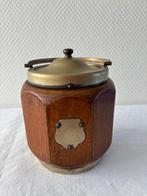 Antieke ijsklontjespot / koekjespot / tabakspot van hout., Antiek en Kunst, Ophalen of Verzenden