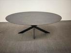 Ovale eettafel HPL steen / marmer 190x110, Huis en Inrichting, Tafels | Eettafels, 100 tot 150 cm, Ophalen of Verzenden, Zo goed als nieuw