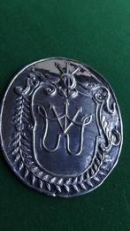 Zilveren heraldische plaquette - Familie Heijting 18e eeuw, Ophalen of Verzenden, Zilver