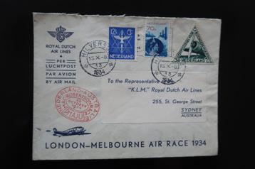 oa 236 en 256 op LP brief London Melbourne air Race 1934 beschikbaar voor biedingen