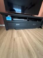 Zwarte TV-meubel met lades, Ophalen, Gebruikt, 100 tot 150 cm, 25 tot 50 cm