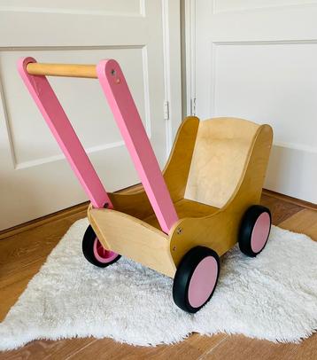 Houten poppenwagen loopwagen Simply roze beschikbaar voor biedingen