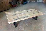 Salontafel oud eiken wagonplanken, Huis en Inrichting, Ophalen, 50 tot 100 cm, Zo goed als nieuw, Minder dan 50 cm