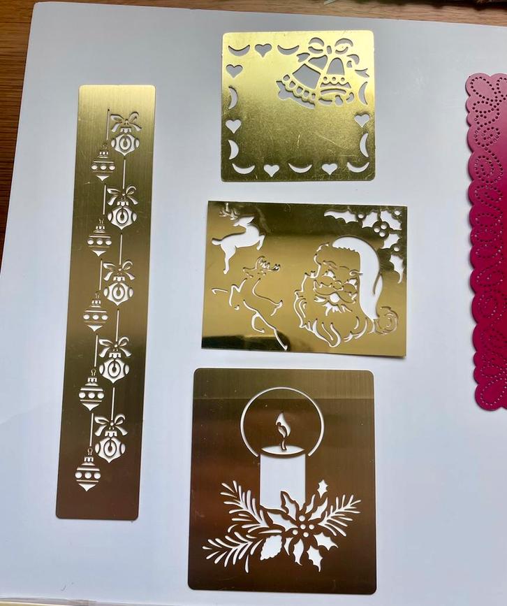 Prikmallen snijmallen kerst bloem tekst, Hobby en Vrije tijd, Scrapbooking, Zo goed als nieuw, Frame of Mal, Ophalen of Verzenden