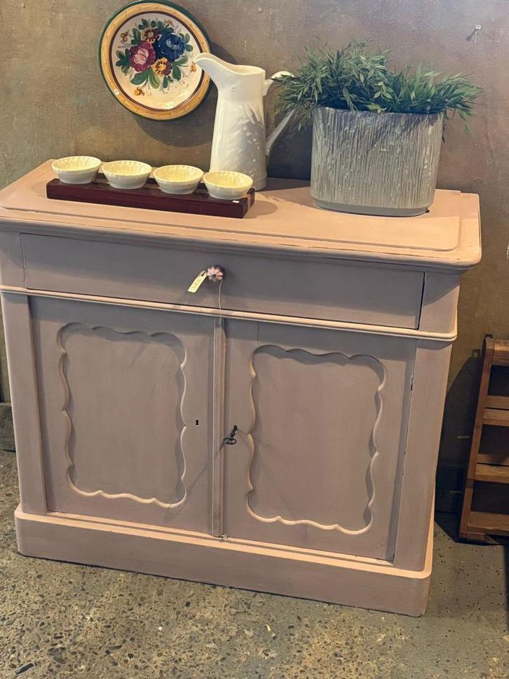 Biedermeier kastje met lade en deuren, Huis en Inrichting, Kasten | Dressoirs, Gebruikt, 50 tot 100 cm, 25 tot 50 cm, Met lade(s)