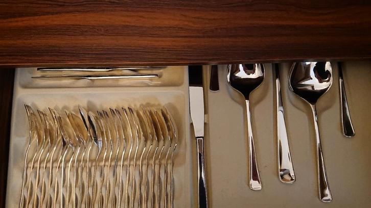 Verzilverde bestekcassette GERO 100 Zilvium, Antiek en Kunst, Antiek | Bestek, Ophalen