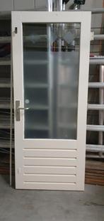 Hardhouten Buitendeur met Thermopane Glas, Doe-het-zelf en Verbouw, Deuren en Horren, Ophalen, Gebruikt, 80 tot 100 cm, Buitendeur