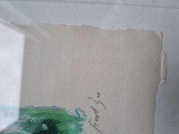 aquarel op linnen geschilderd beschikbaar voor biedingen