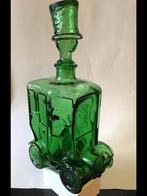 Auto als fles karaf van groen glas, Empoli Genie glazen fles, Antiek en Kunst, Antiek | Glas en Kristal, Ophalen of Verzenden