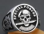 Special Forces herenring maat 22 mm, Sieraden, Tassen en Uiterlijk, Ringen, Nieuw, Ophalen of Verzenden, Zilver, Zwart