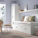 Ikea Brimnes slaapbank in goede conditie met 2 goede matrass, Huis en Inrichting, Ophalen, Tweepersoons, Zo goed als nieuw, 80 cm