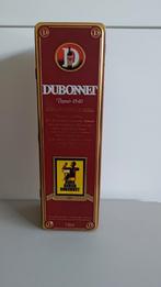 Oude fles Dubonnet desert wijn in tinnen box, Ophalen of Verzenden, Zo goed als nieuw, Frankrijk