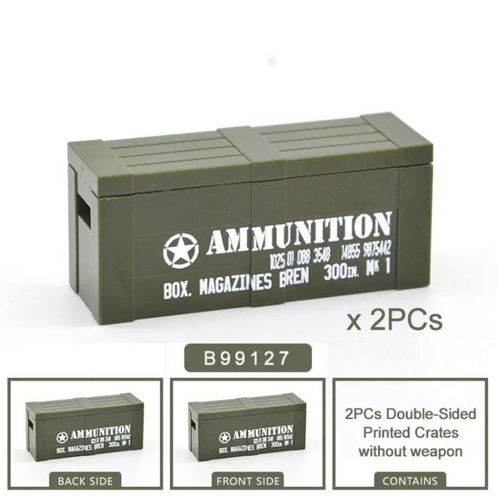 🎁 WW2 Bouwstenen - G31 - 2x Amerikaanse munitie kist 🎁, Kinderen en Baby's, Speelgoed | Bouwstenen, Nieuw, Ophalen of Verzenden