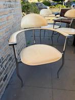 4x set van arrben chrome leren stoelen, Huis en Inrichting, Stoelen, Ophalen, Gebruikt, Overige kleuren, Leer