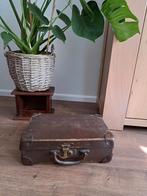Vintage bruin  koffertje 34-23-11,5 cm streepjesbekleding, Huis en Inrichting, Ophalen of Verzenden, Gebruikt, Minder dan 50 cm