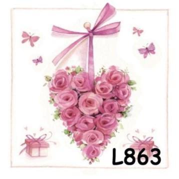 SServetten decoupage/bullet journal – hart met rozen L863 beschikbaar voor biedingen