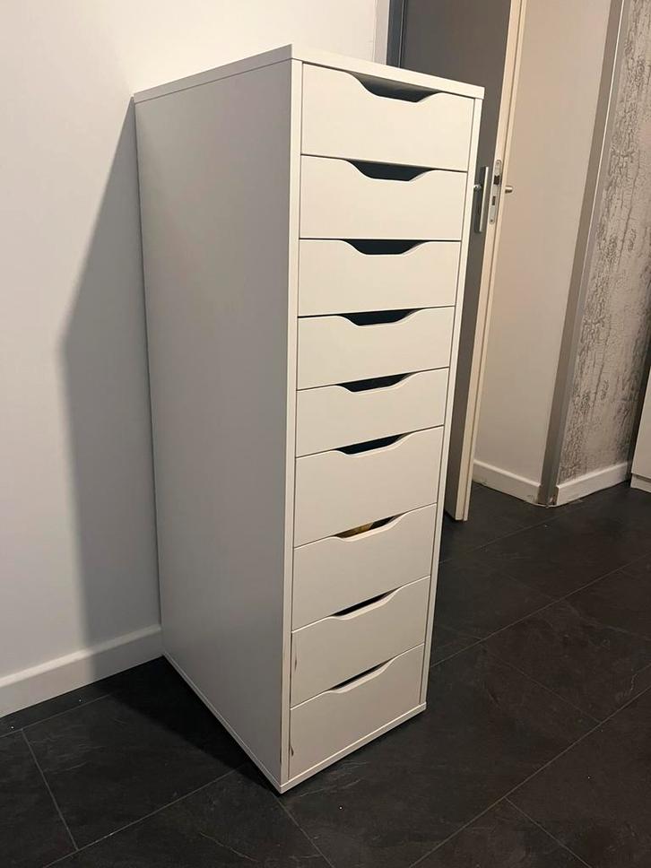 IKEA ALEX ladeblok – 9 lades – wit, Huis en Inrichting, Kasten | Ladekasten, Zo goed als nieuw, 100 tot 150 cm, Minder dan 50 cm