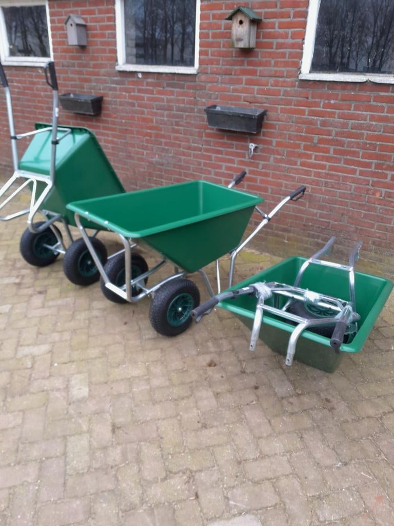 Nieuwe Kruiwagen dubbele wielen, Tuin en Terras, Kruiwagens, Nieuw, Handmatig, Tweewielig, Ophalen of Verzenden