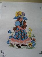 Voorbedrukt NIEUW stramien Meisje met poes. Verkoop ook DMC, Ophalen of Verzenden, Nieuw, Handborduren, Onderdeel of Toebehoren