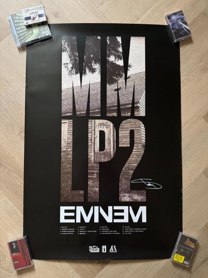 Eminem - MMLP2 Poster (SIGNED), Verzamelen, Muziek, Artiesten en Beroemdheden, Zo goed als nieuw, Poster, Artwork of Schilderij