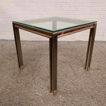 Tafel messing bijzet tafeltje Maison Jansen jaren 70. beschikbaar voor biedingen