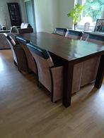 Eettafel met 6 stoelen, Ophalen, Gebruikt, Modern, 6 tot 8 stoelen