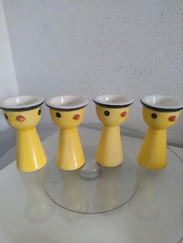 👉 4 vintage  IKEA 80e jaren Memphis stijl eierdopjes  beschikbaar voor biedingen
