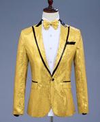 Heren goud paillet glitter colbert mannen gouden blazer jas, Verzenden, Nieuw