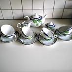 Kronester theeservies  met taartbordjes  klimop/ wingerd, Ophalen of Verzenden, Zo goed als nieuw, Overige stijlen, Kop(pen) en/of Schotel(s)