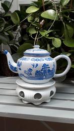 Antiek emaille theepot je met theelicht, Ophalen of Verzenden