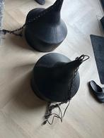 2 industriele hanglampen zwart, Huis en Inrichting, Lampen | Tafellampen, Ophalen, Gebruikt, 50 tot 75 cm, Metaal