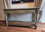 Groene Console Tafel met Lades, Gebruikt, 100 tot 150 cm, Ophalen of Verzenden, Landelijk