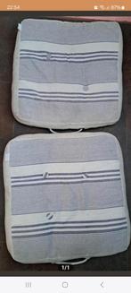 2 blauw wit gestreept matras kussens met touw, Ophalen of Verzenden, Zo goed als nieuw