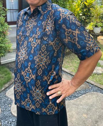 Batik ikat bloes, katoen, maat XL verschillende kleuren beschikbaar voor biedingen