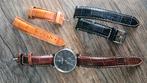 Fromanteel horloge Generations twin time dark grey black, Overige merken, Leer, Staal, Polshorloge