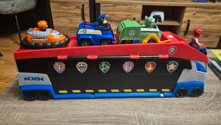 Grote Paw Patrol auto met voertuigen en figuren, Kinderen en Baby's, Speelgoed | Actiefiguren, Gebruikt, Ophalen of Verzenden