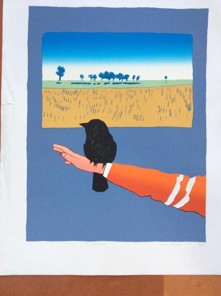 Harrie Gerritz zeefdruk 'De vriendschap', Antiek en Kunst, Kunst | Litho's en Zeefdrukken, Ophalen