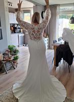 Trouwjurk mermaid met kant, Ophalen of Verzenden, Zo goed als nieuw, Wit, Trouwjurk