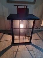 Grote lantaarn zwart metaal met glas (binnenlamp), Ophalen, Gebruikt, Glas