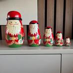 Houten kerstman matroesjka - 5 deling, Ophalen of Verzenden, Zo goed als nieuw, Pop