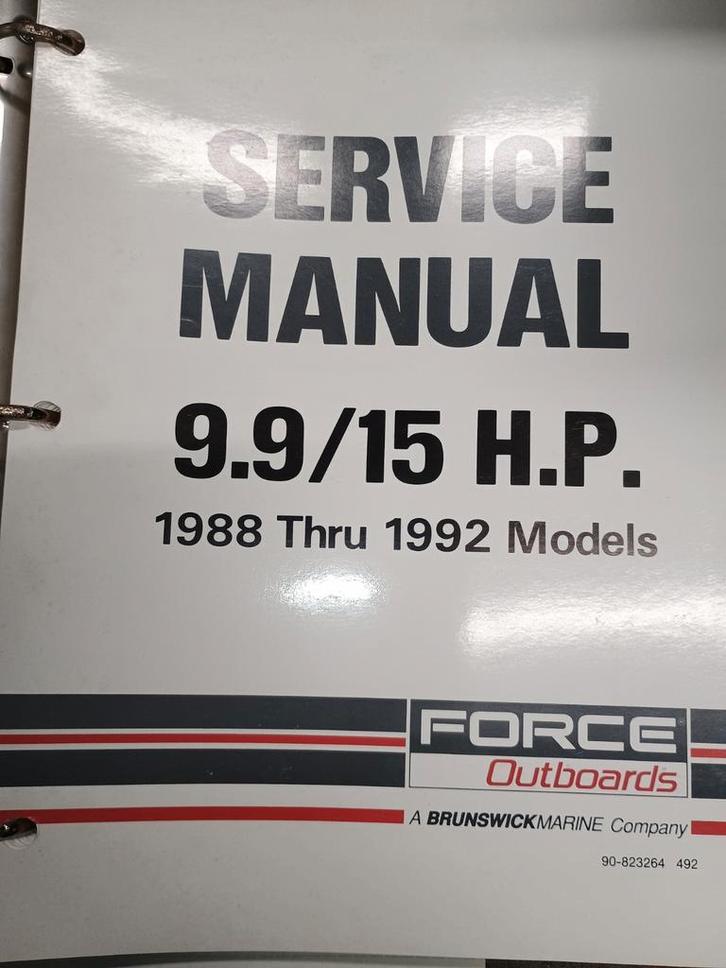 Force 9.9/15 H.P. Buitenboordmotor Service Manual, Watersport en Boten, Accessoires en Onderhoud, Gebruikt, Boek of Waterkaart