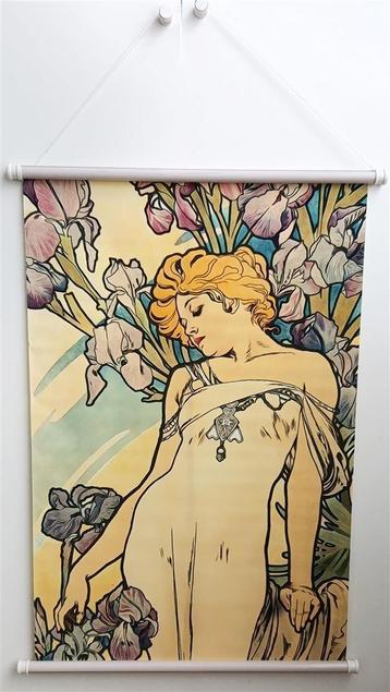Poster hanger ALPHONSE MUCHA Jugendstil Bloemen 1900 beschikbaar voor biedingen