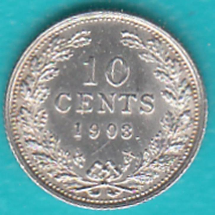 Nederland 10 cent 1903 Wilhelmina zilver, Sch. 885, Postzegels en Munten, Munten | Nederland, Losse munt, 10 cent, Koningin Wilhelmina