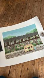 Zeefdruk Aad Groenendijk ‘de Orgelman’ naieve stijl, Ophalen of Verzenden