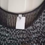 Vero Moda feestelijke donker grijze top +pailletjes 36 24511, Kleding | Dames, Tops, Ophalen of Verzenden, Zo goed als nieuw, Vero Moda