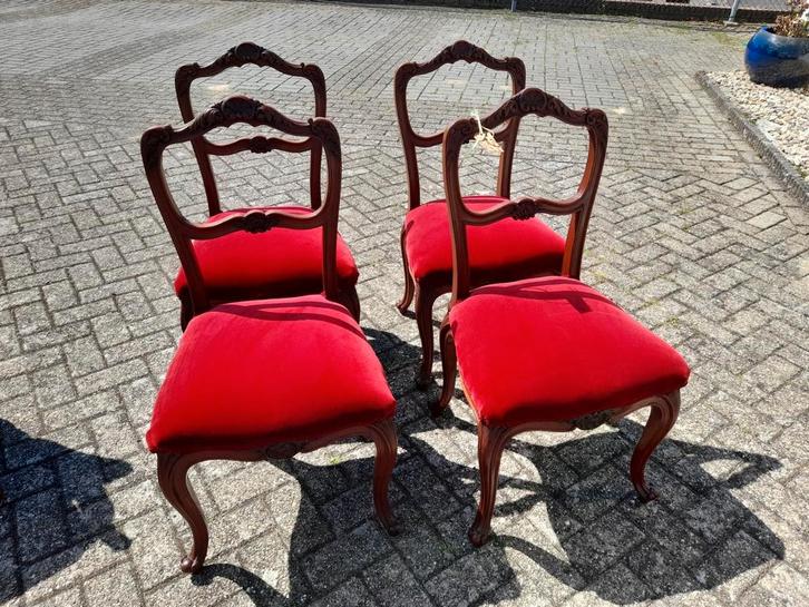 Set 4 mooie biedermeijer stoelen opnieuw gestoffeerd, Huis en Inrichting, Stoelen, Zo goed als nieuw, Eén, Ophalen of Verzenden